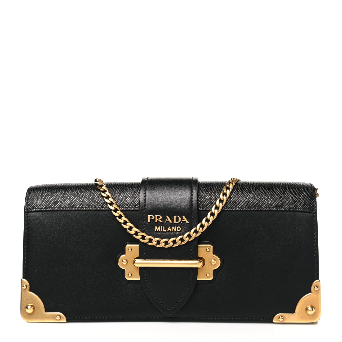 City Calfskin Saffiano Cahier Pochette Black