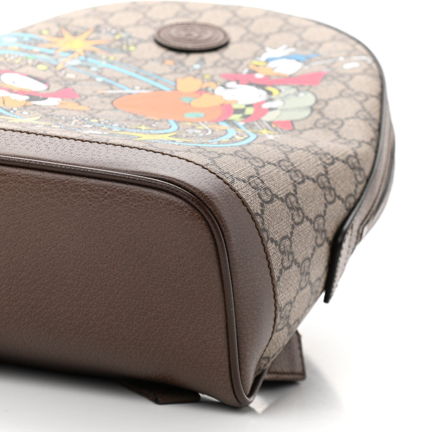 X DISNEY GG Supreme Monogram Donald Duck Small Interlocking G Dome Backpack Beige Multicolor New Acero