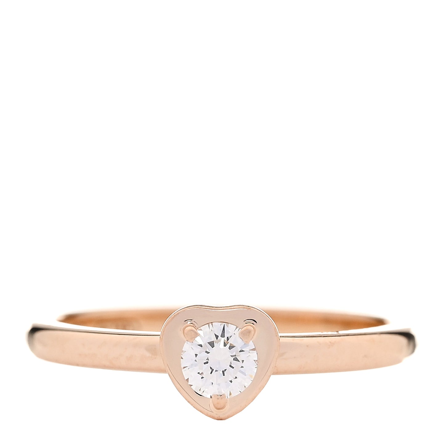 18K Pink Gold Diamond D'Amour Heart Ring 49 5
