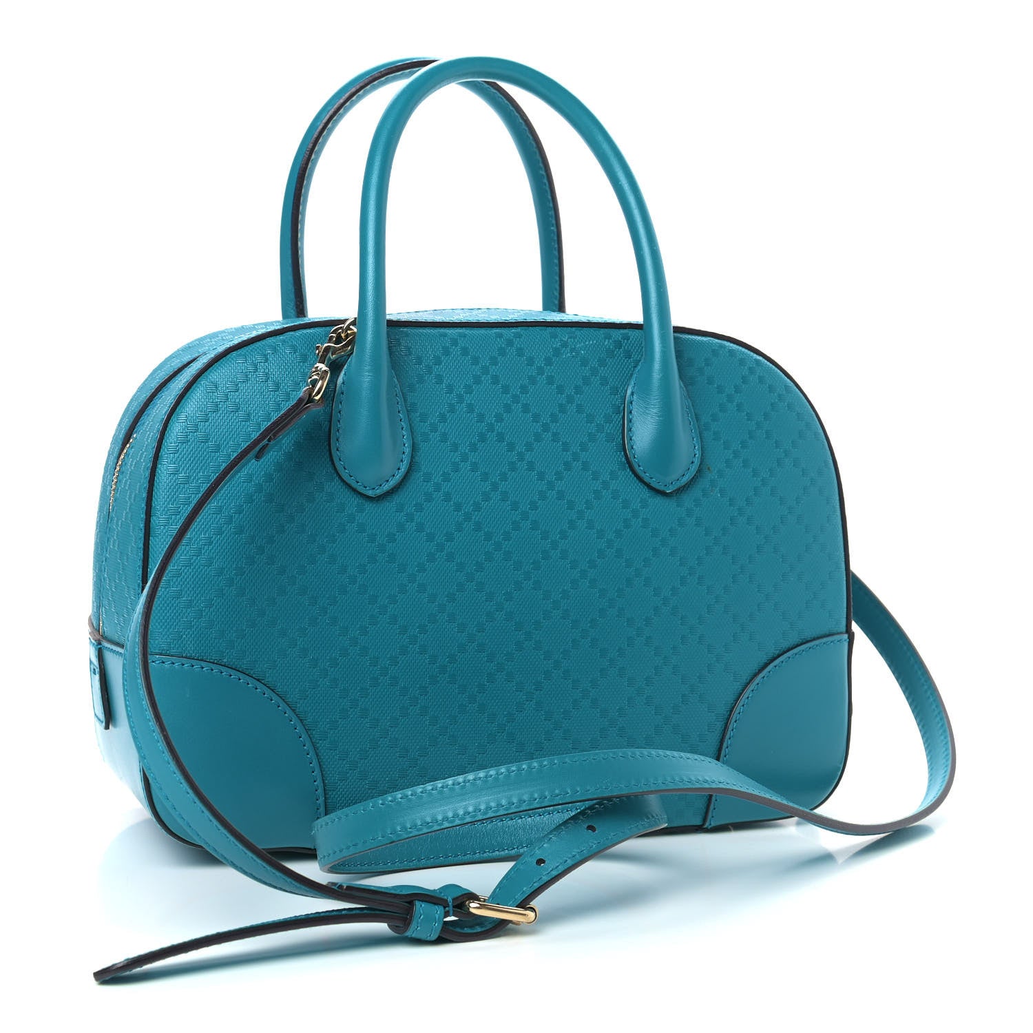 Gucci Calfskin Diamante Small Top Handle Bag Turquoise 3 of 10
