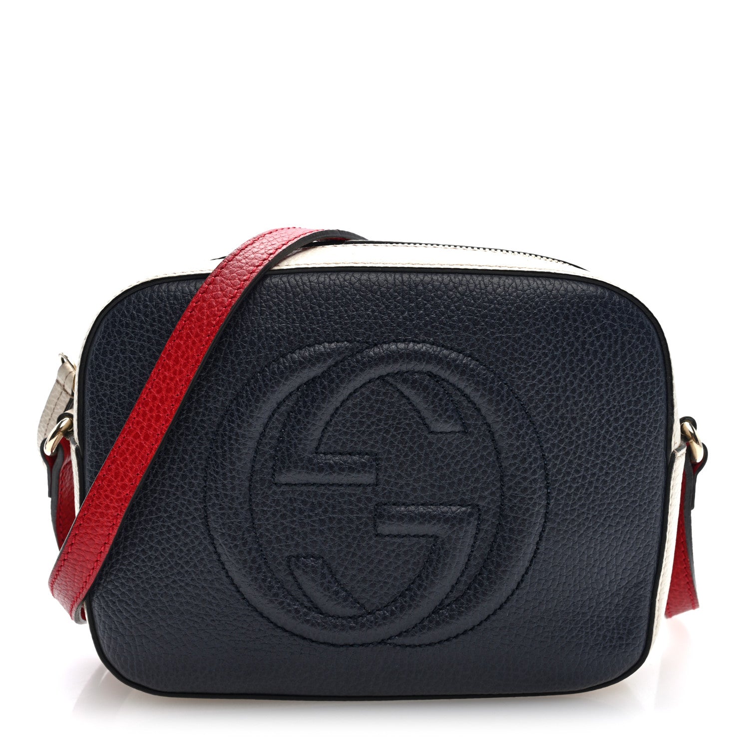 Gucci Dollar Calfskin Small Soho Disco Bag Blue Hibiscus Red Mystic White 1 of 11