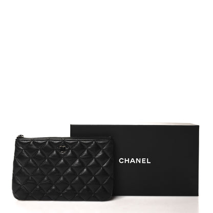 Chanel Lambskin Quilted Cosmetic Case So Black 8 of 8