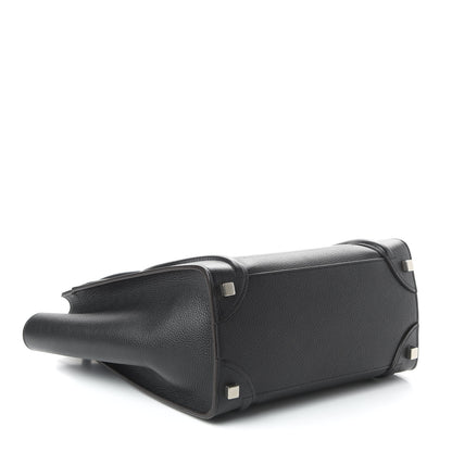 Celine Drummed Calfskin Micro Luggage Black 4 of 9