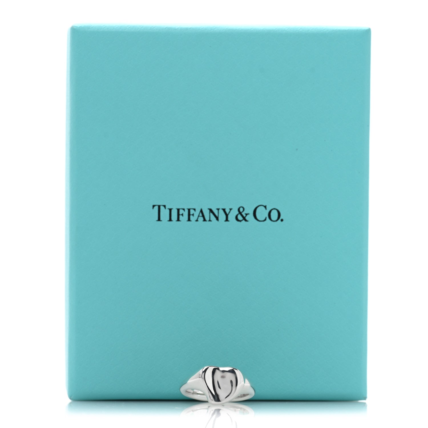 Tiffany Sterling Silver Elsa Peretti Full Heart Ring 49 4.75 5 of 5