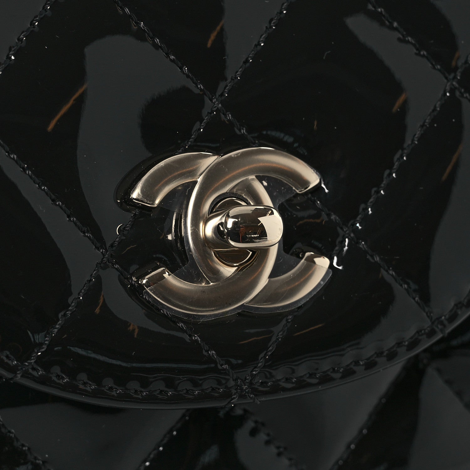 Chanel Patent Quilted Shiny Coco Small Flap Hobo Black 11 of 11