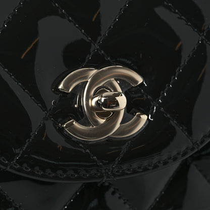Chanel Patent Quilted Shiny Coco Small Flap Hobo Black 11 of 11