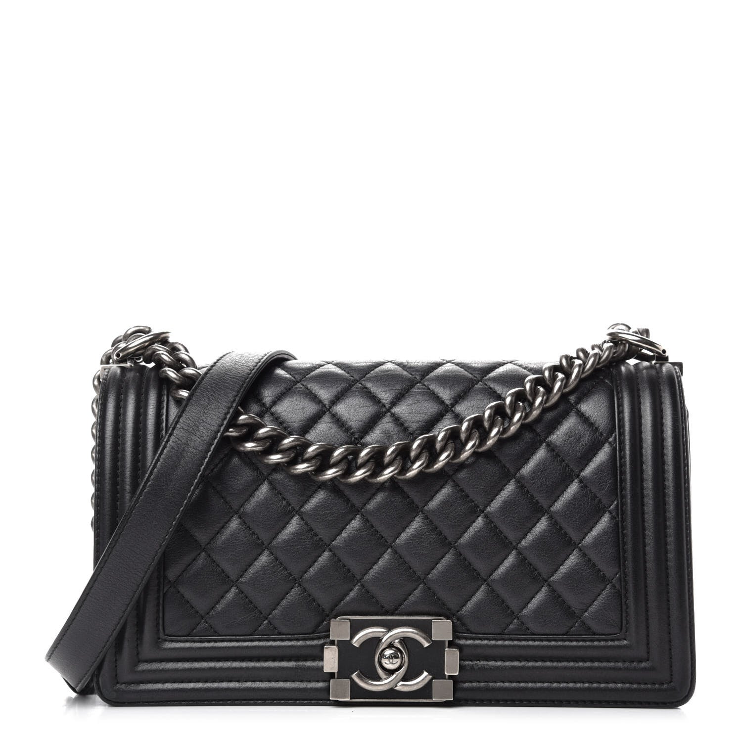 Chanel Calfskin Quilted Medium Boy Flap Black 1 of 11