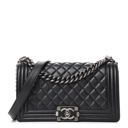 Chanel Calfskin Quilted Medium Boy Flap Black 1 of 11