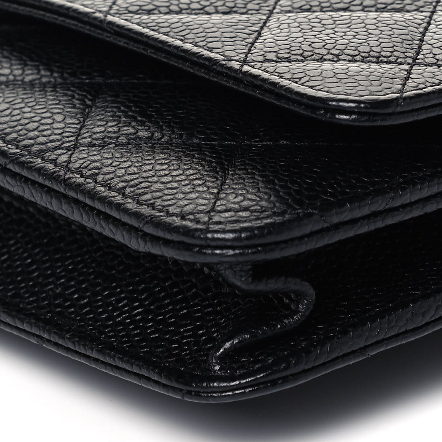 Caviar Quilted Wallet On Chain WOC Black