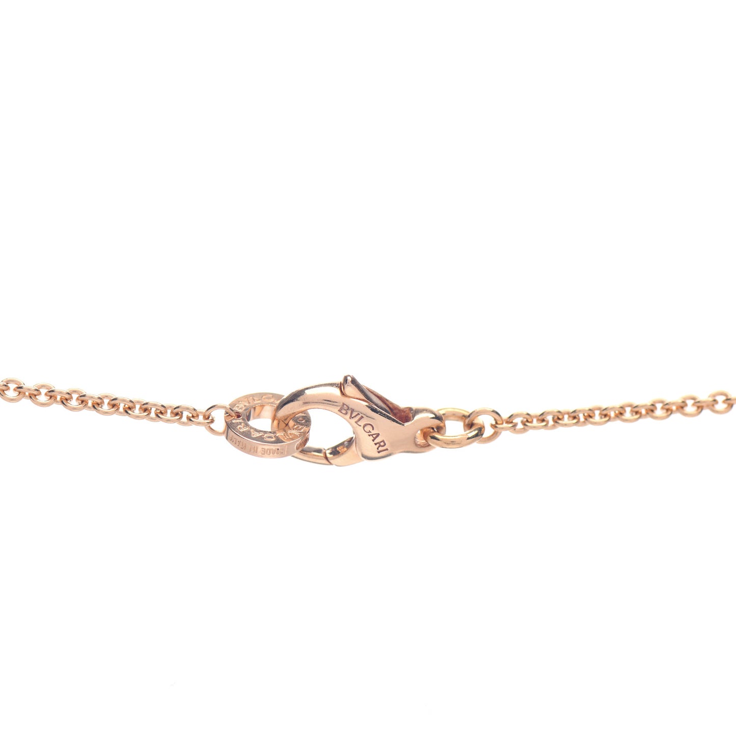 18K Rose Gold White Ceramic Diamond B.Zero1 Pendant Necklace