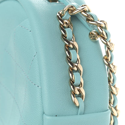 Chanel Goatskin Quilted Small Casual Trip Camera Case Light Blue 13 of 14