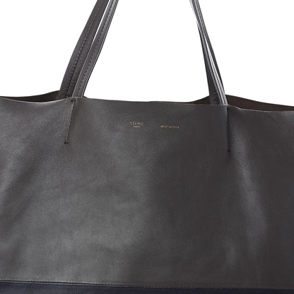 Celine Lambskin Horizontal Bi-Color Cabas Black Dark Grey 6 of 8