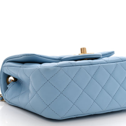 Chanel Lambskin Quilted Mini Pearl Crush Flap Light Blue 9 of 11