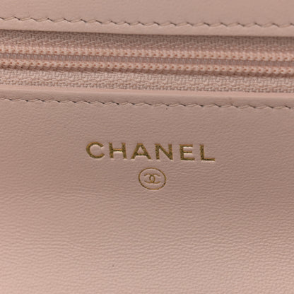 Chanel Lambskin Plexi Quilted Wallet On Chain WOC Light Beige 6 of 15