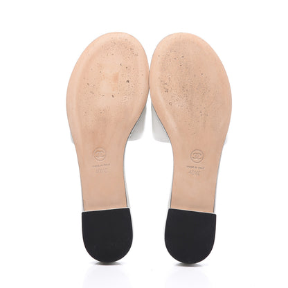 Chanel Lambskin Beaded CC Mules 40.5 Grey 5 of 10