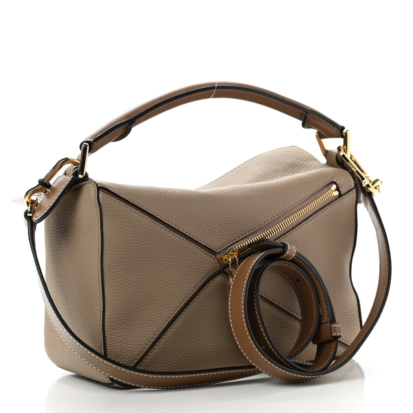 Grained Calfskin Small Puzzle Bag Sand Mink