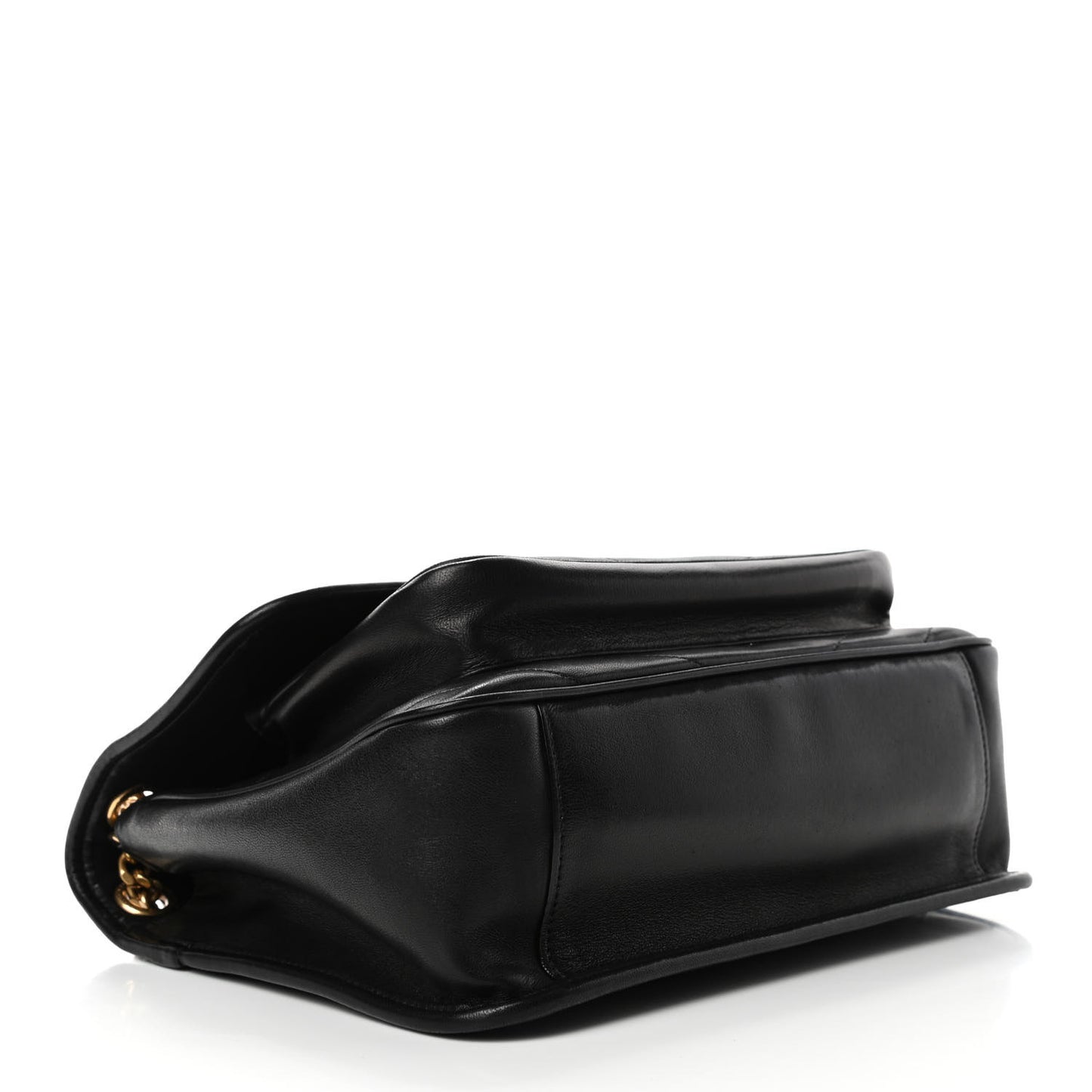Lambskin Matelasse Monogram Medium Niki Chain Satchel Black