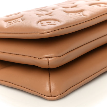 Louis Vuitton Lambskin Embossed Monogram Pochette Coussin Camel 8 of 11