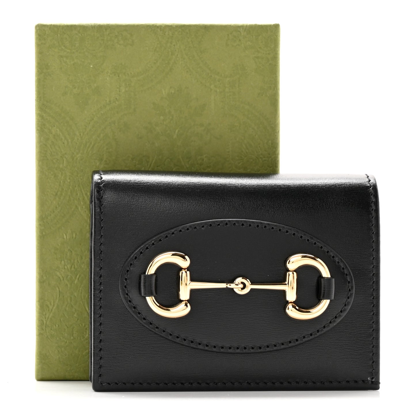 Boarded Plutone Calfskin Horsebit 1955 Card Case Wallet Black