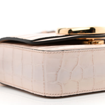 Chloe Calfskin Crocodile Embossed Mini C Double Carry Cement Pink 9 of 10