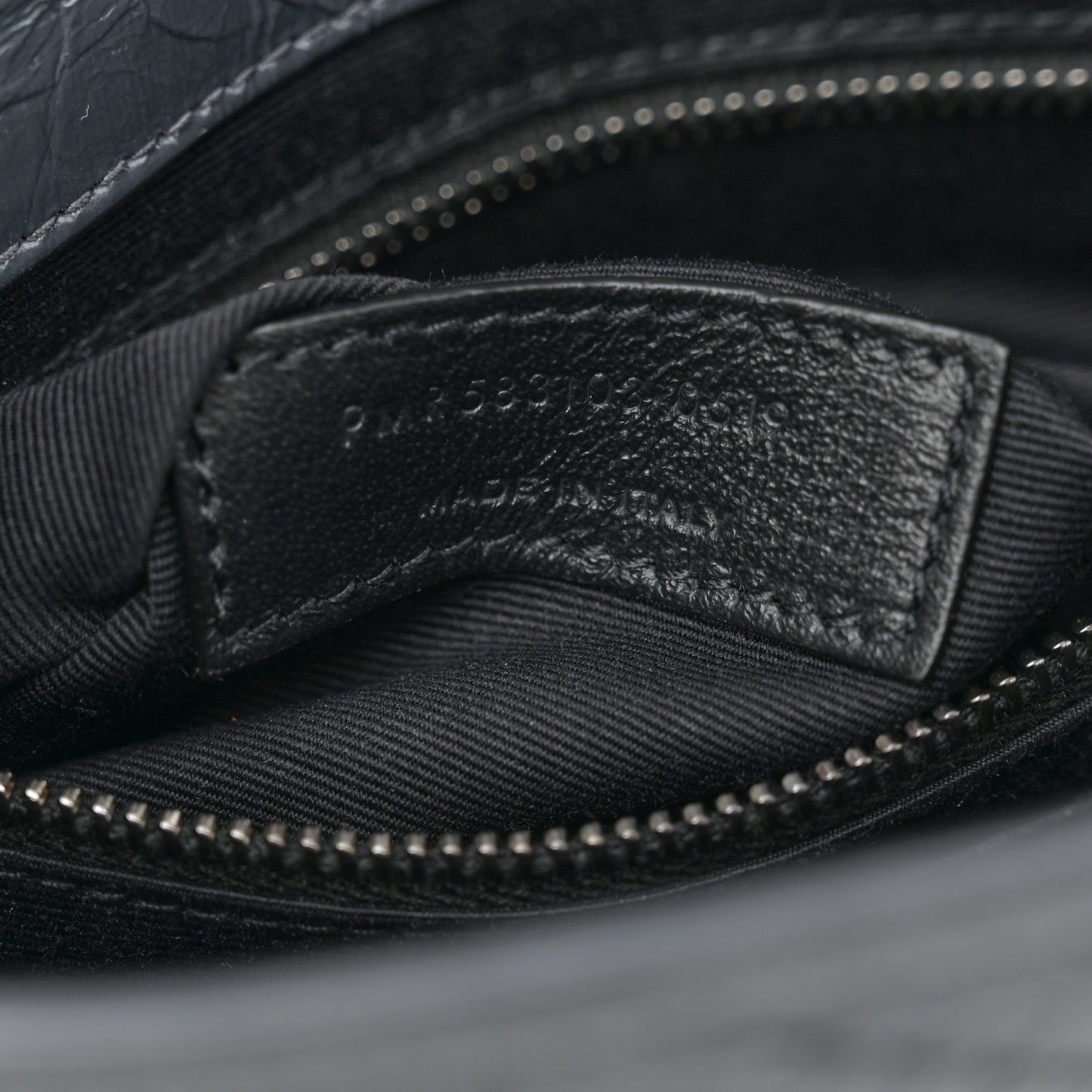 Crinkled Calfskin Matelasse Monogram Niki Chain Wallet Dark Smog