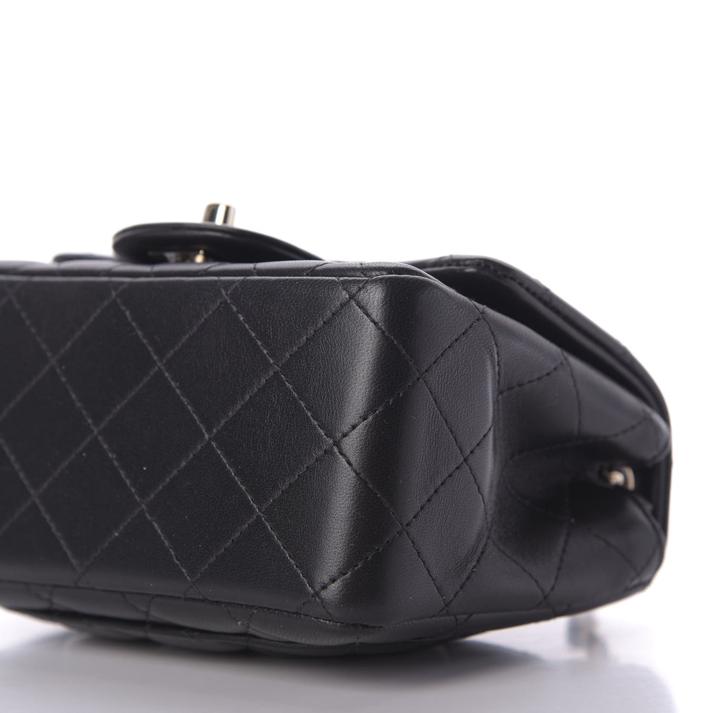 Lambskin Quilted Mini Square Flap Black