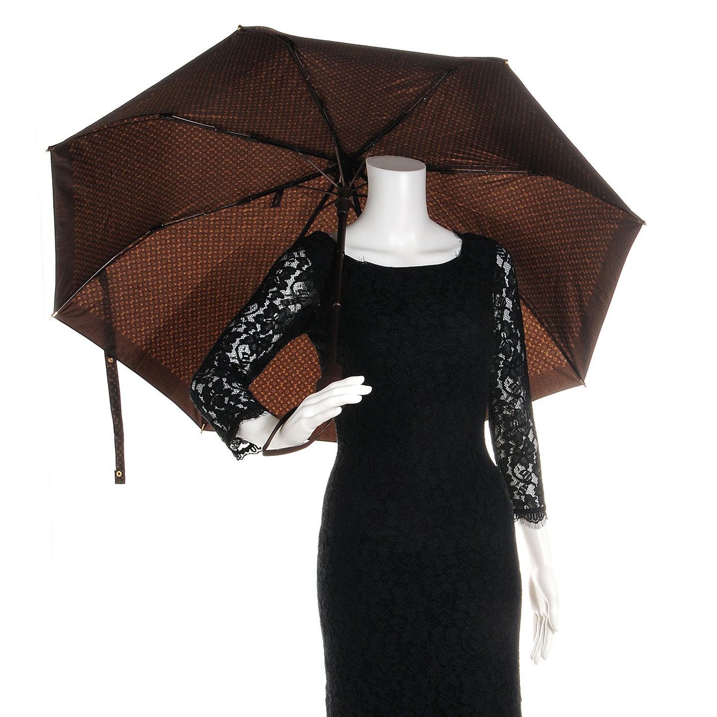 Monogram Ondees Compact Umbrella Marron