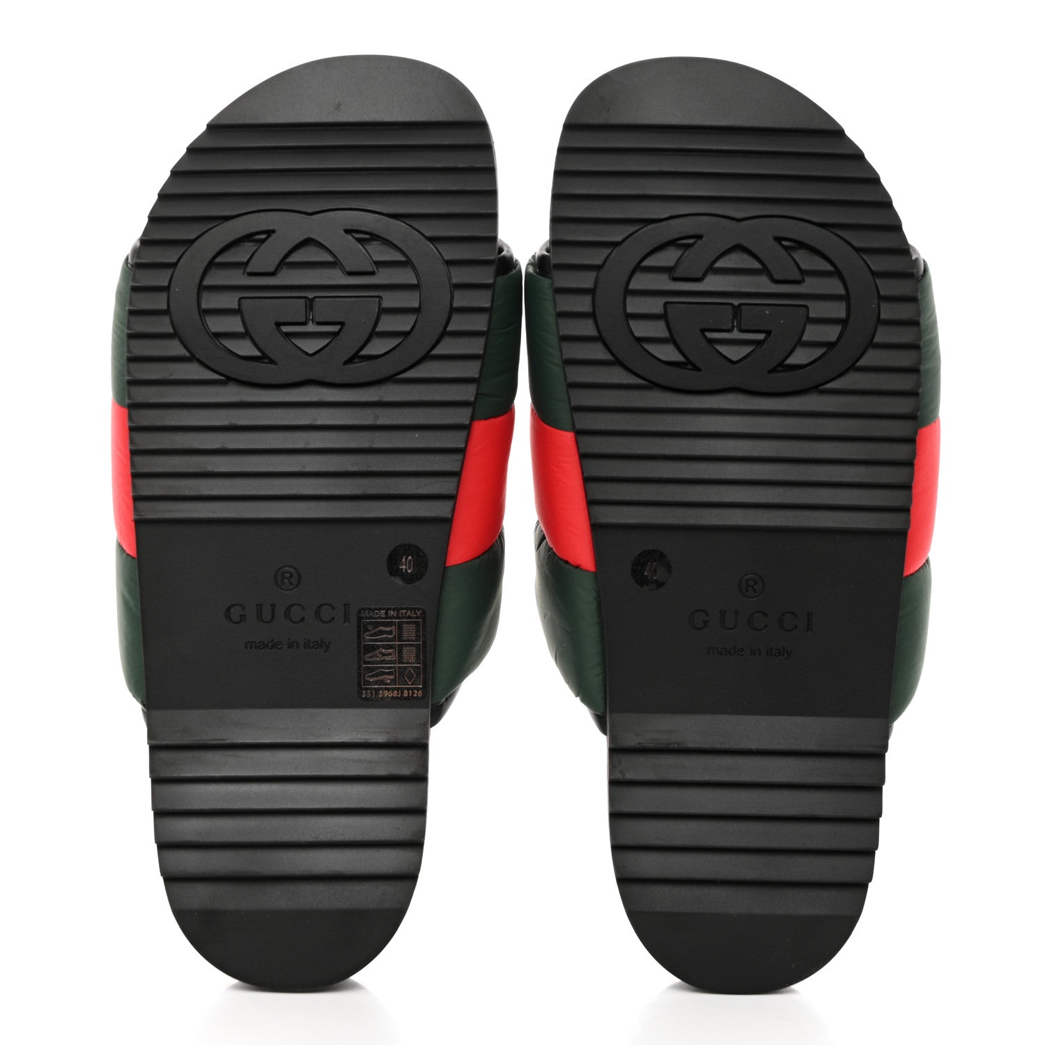 Gucci Nylon Web Womens Slide Sandals 40 Black Green Red 5 of 9
