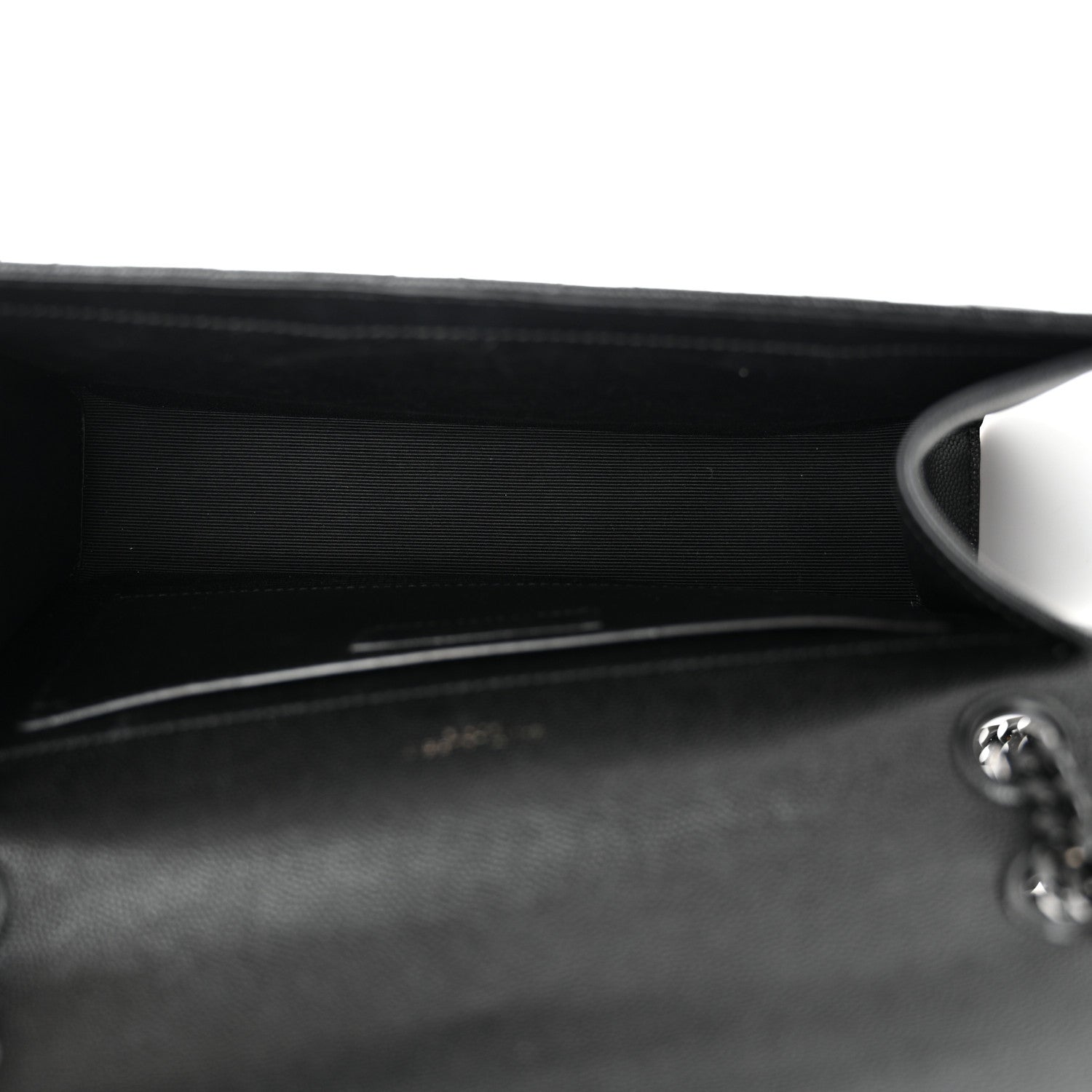 Saint Laurent Grain De Poudre Textured Mixed Matelasse Triquilt Medium Monogram Monochrome Satchel Black 5 of 14