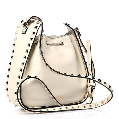Valentino Garavani Calfskin Rockstud Bucket Bag Ivory 3 of 9