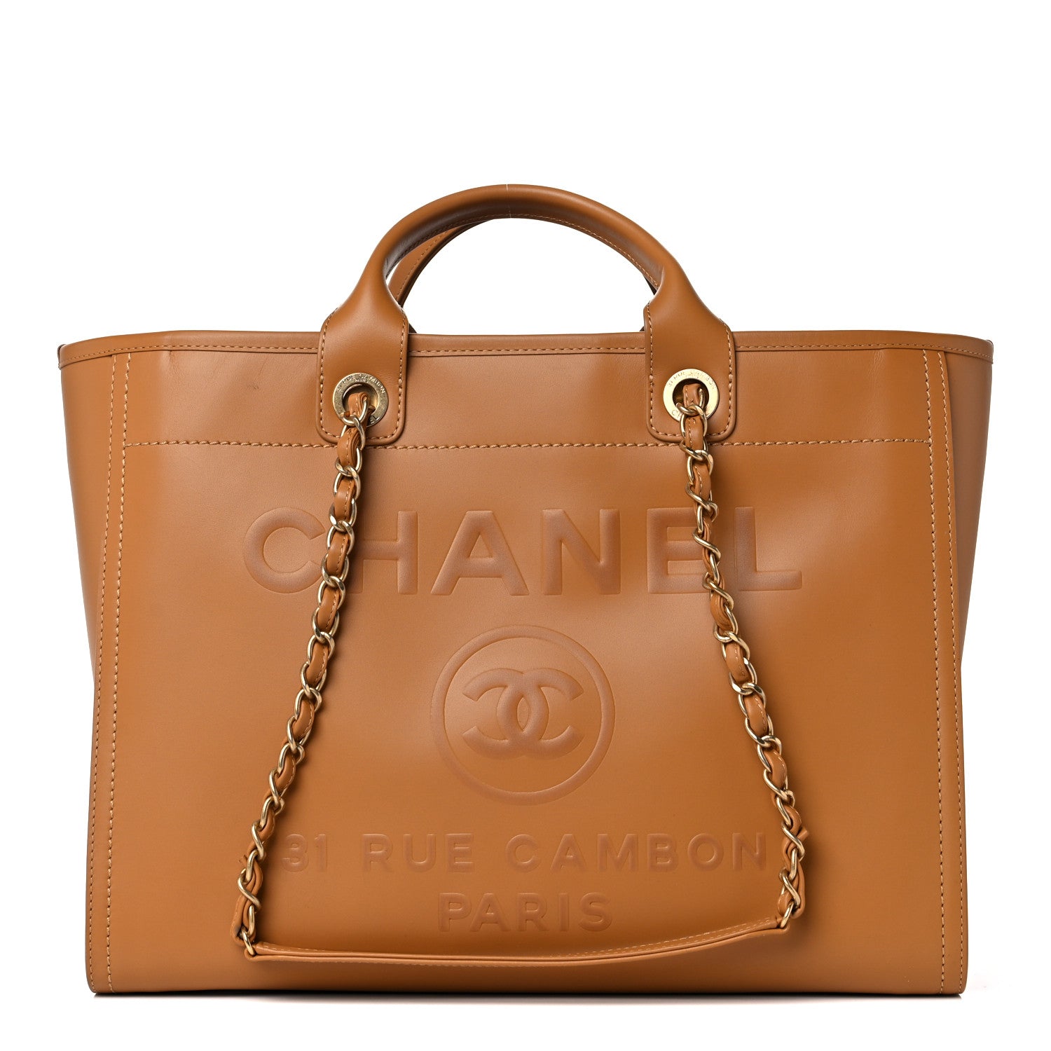 Chanel Calfskin Medium Deauville Tote Brown 1 of 10