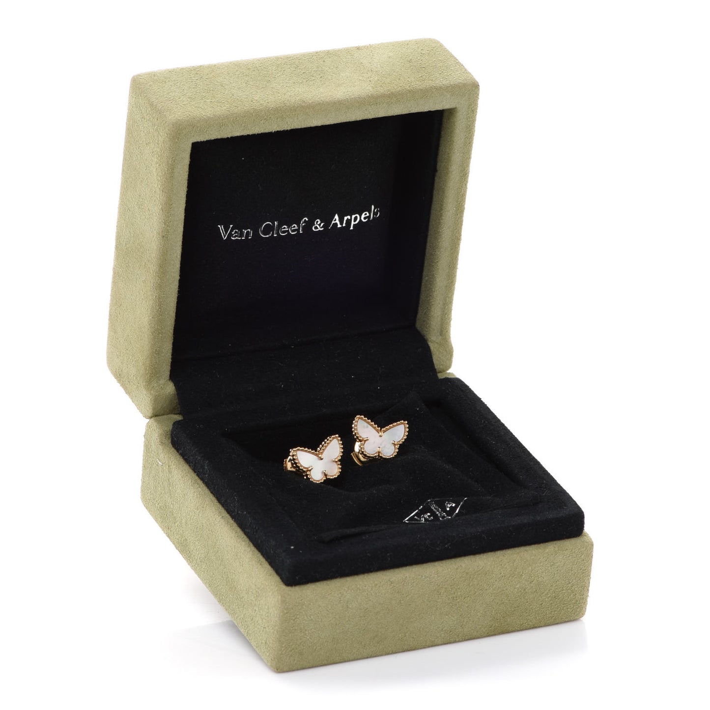 18K Yellow Gold Mother of Pearl Sweet Alhambra Butterfly Earrings