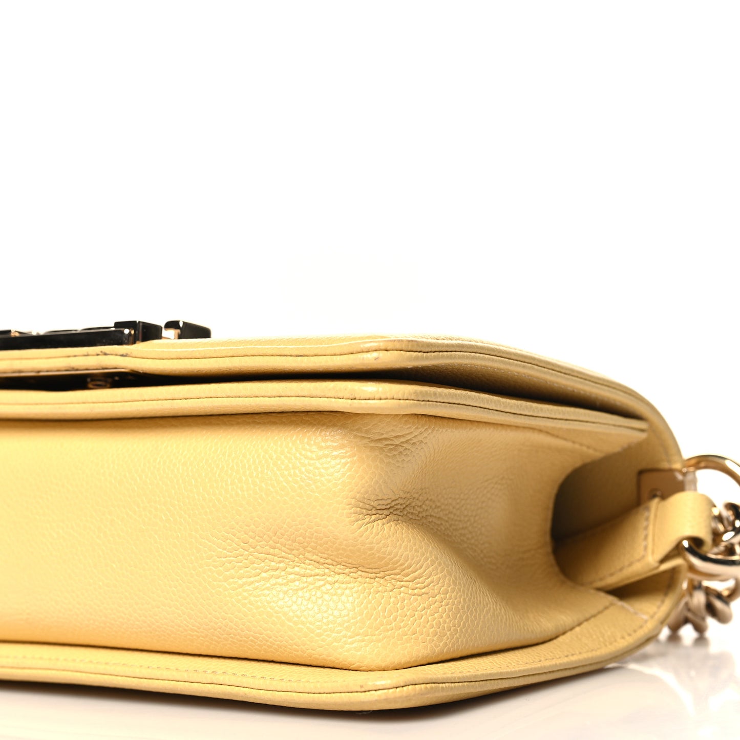 Caviar Quilted Small Boy Flap Yellow