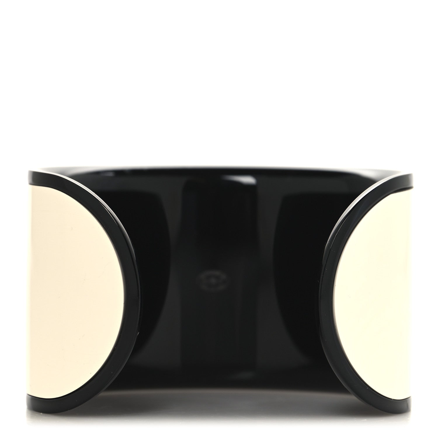 Chanel Resin CC Cuff White Black 3 of 4