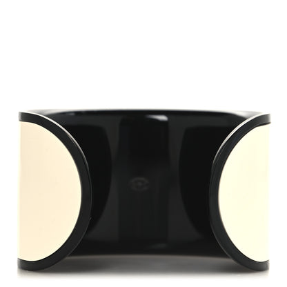 Chanel Resin CC Cuff White Black 3 of 4