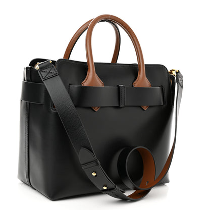 Burberry Smooth Calfskin Triple Stud Small Belt Bag Black Tan 2 of 9