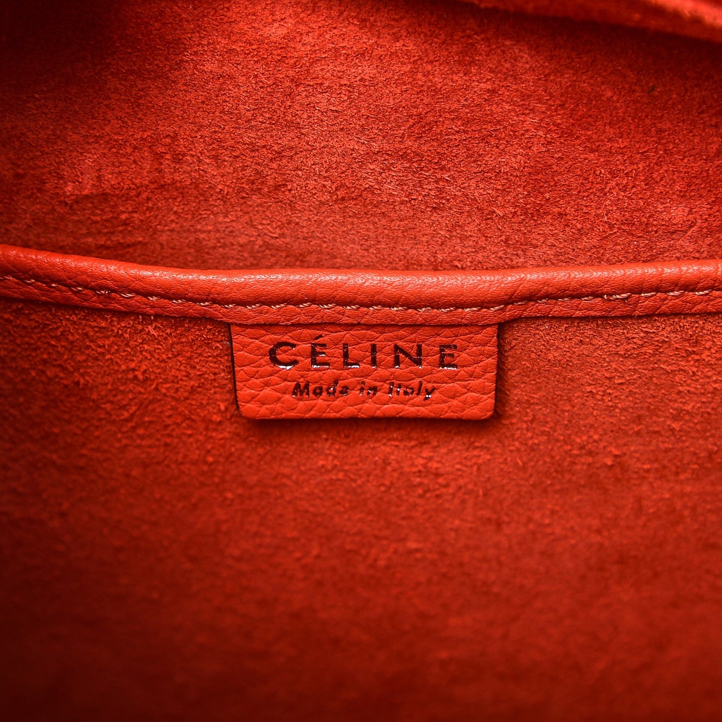 Drummed Calfskin Nano Luggage Vermillion