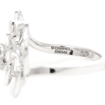 Chanel 18K White Gold Diamond Fil de Camelia Ring 52 6 5 of 6