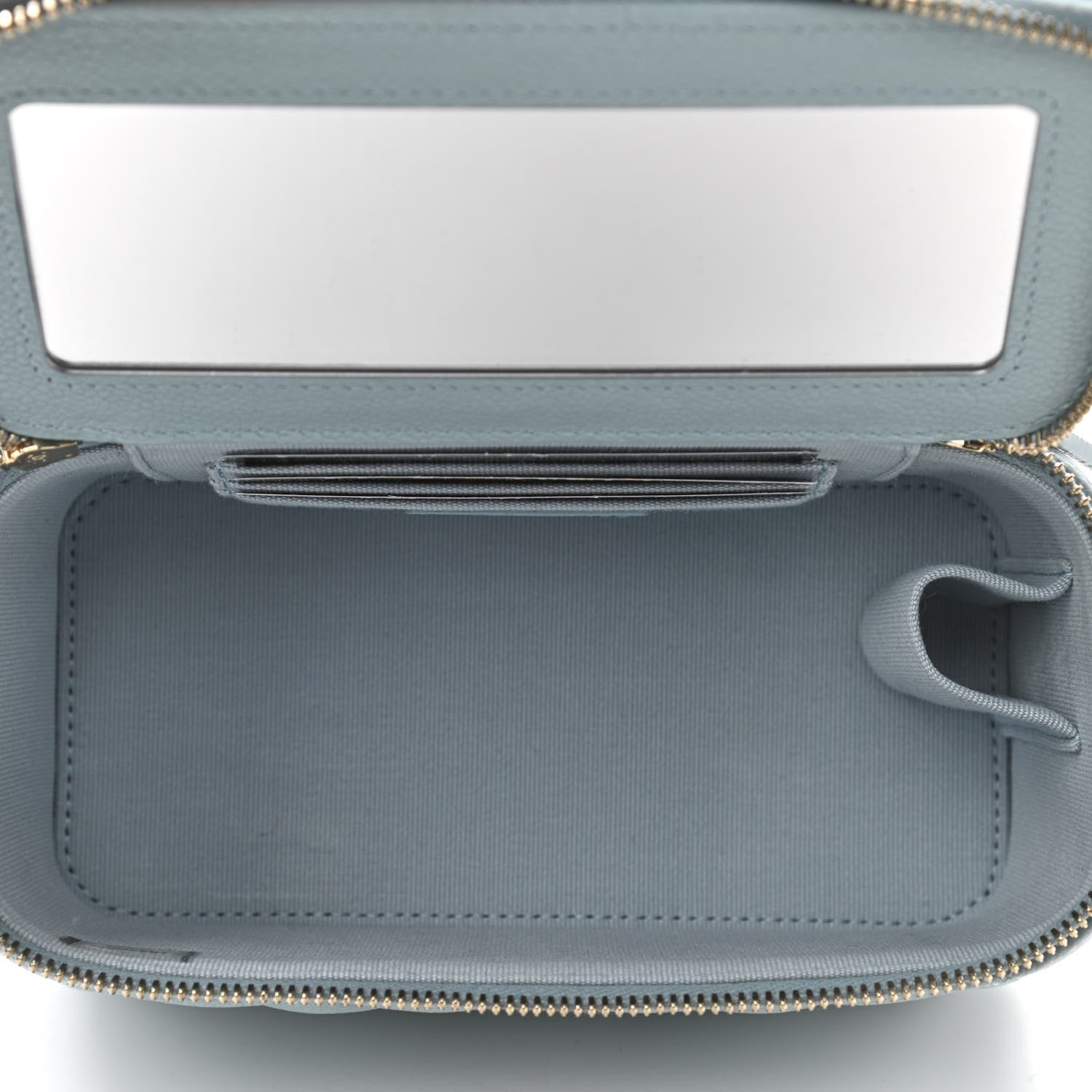 Chanel Caviar Quilted Small Tiny CC Vanity Case With Chain Light Blue 5 of 12