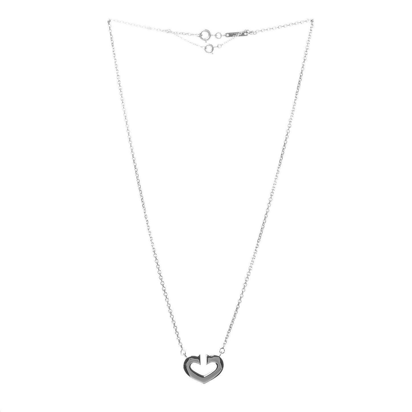 18K White Gold Medium Hearts and Symbols Necklace