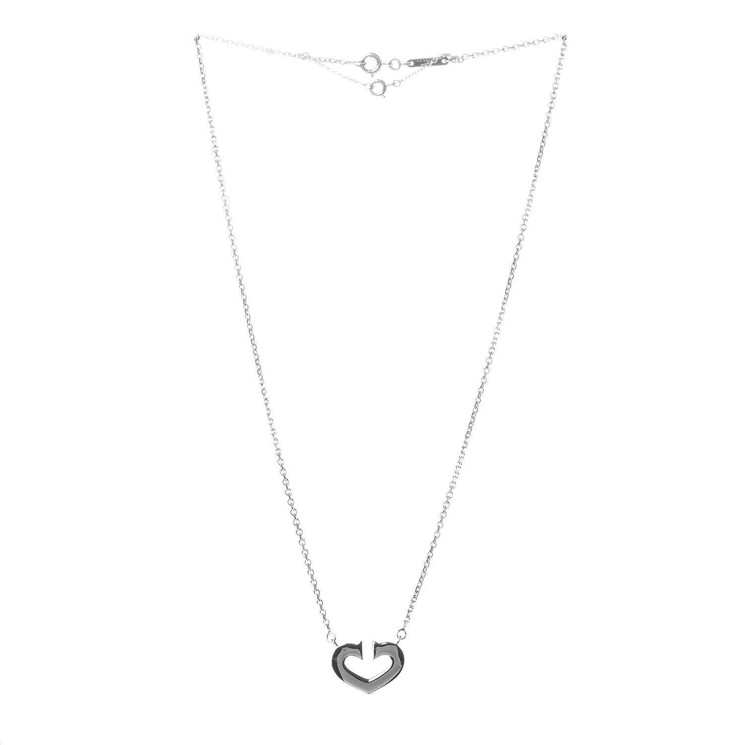 Cartier 18K White Gold Medium Hearts and Symbols Necklace 3 of 7