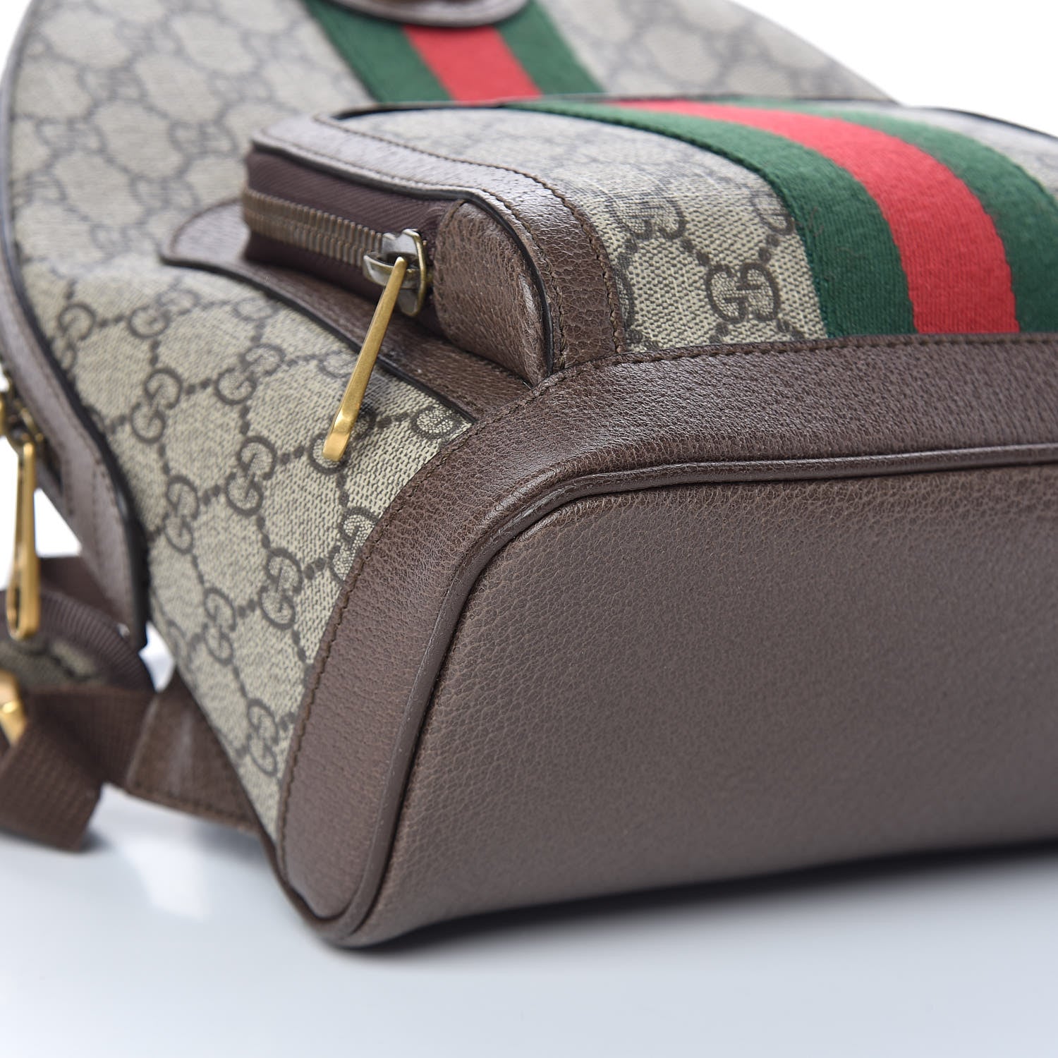 Gucci GG Supreme Monogram Calfskin Web Small Ophidia Day Backpack Beige Ebony New Acero 9 of 10