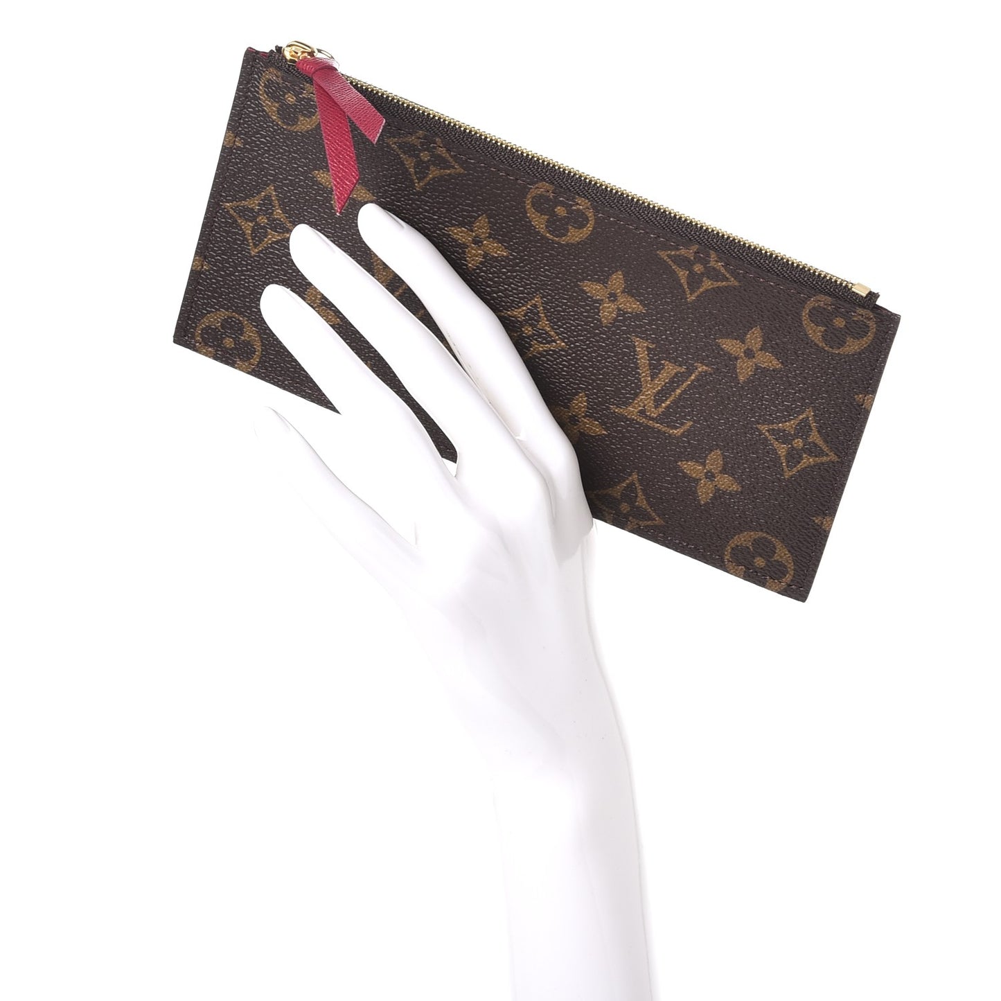 Monogram Felicie Chain Wallet Zippered Insert Fuchsia