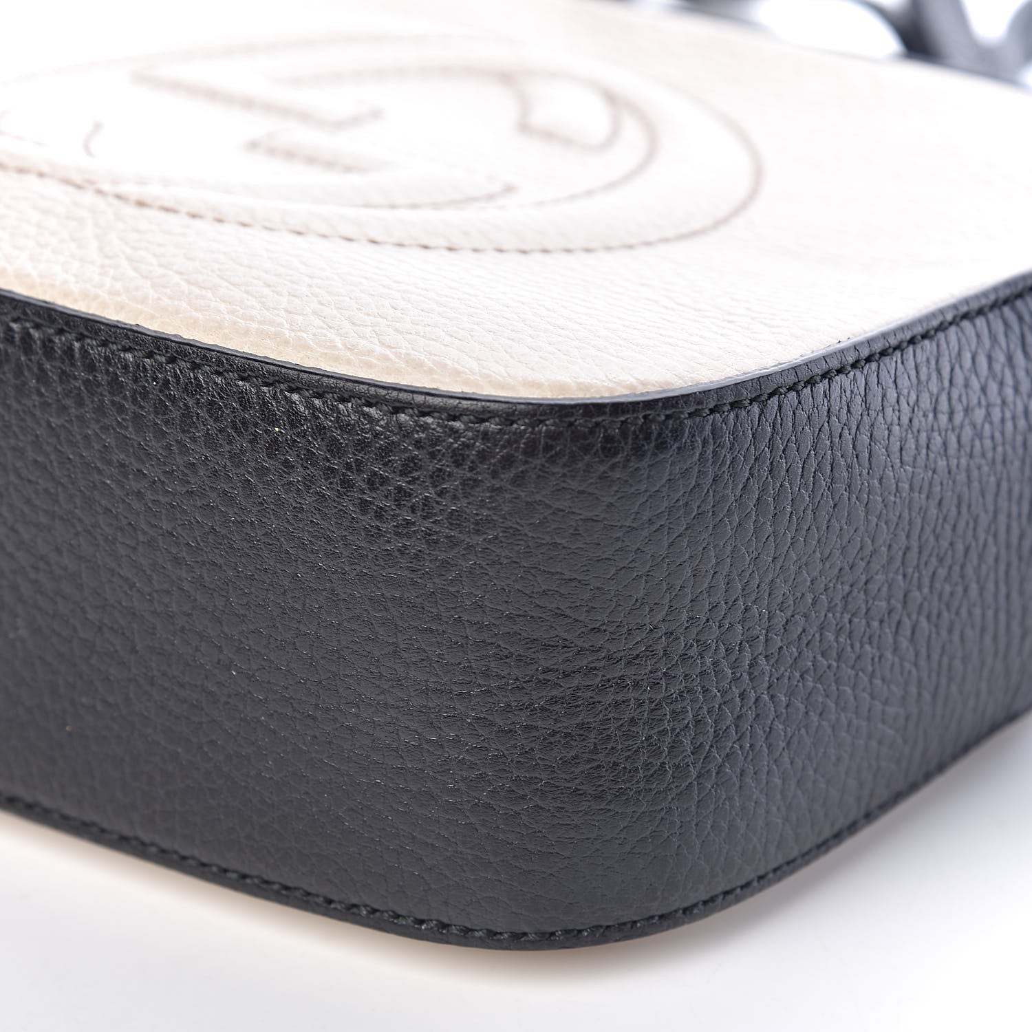 Gucci Dollar Calfskin Bi-Color Small Soho Disco Bag Mystic White Black 10 of 14