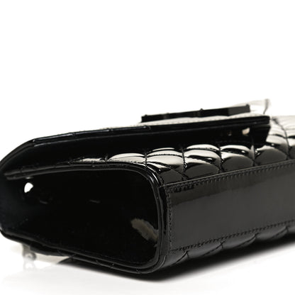 Saint Laurent Patent Mixed Matelasse Triquilt Small Monogram Satchel Black 9 of 11