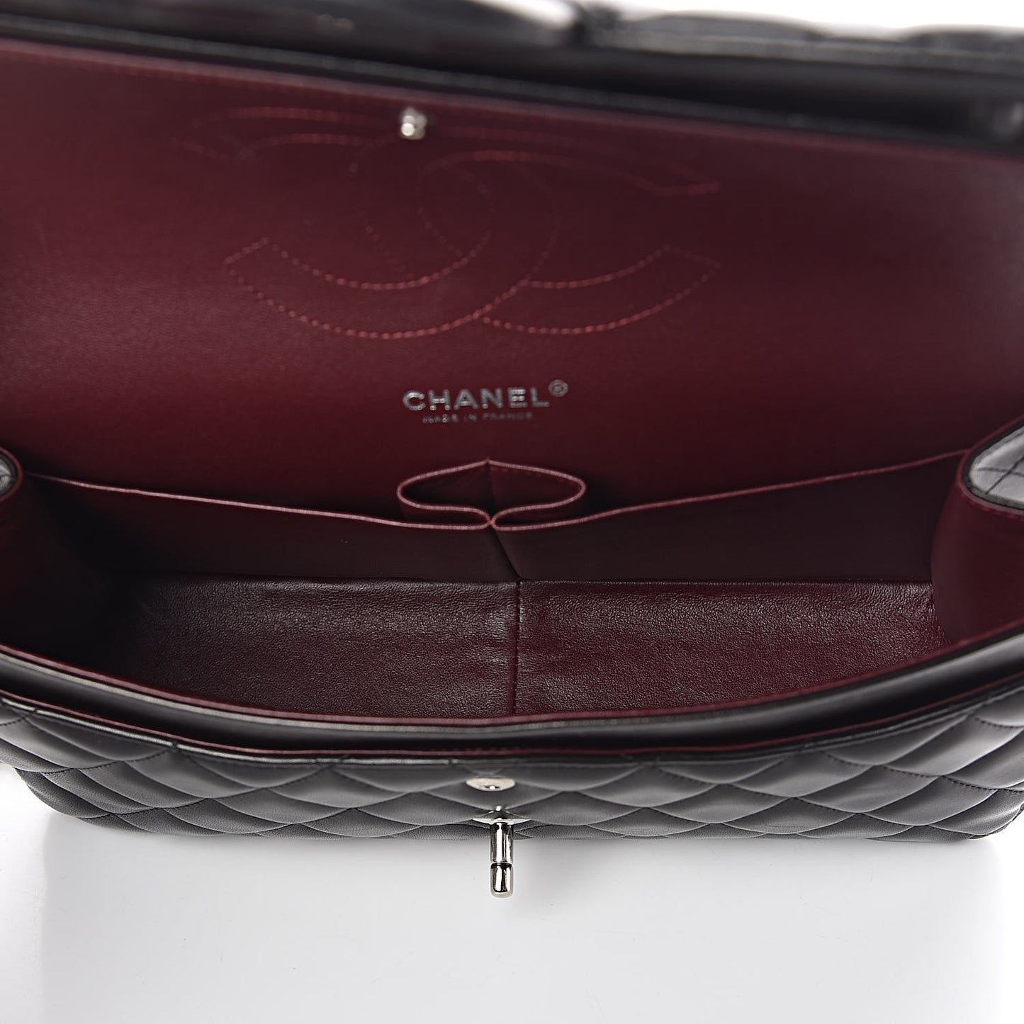 Lambskin Quilted Jumbo Double Flap Black