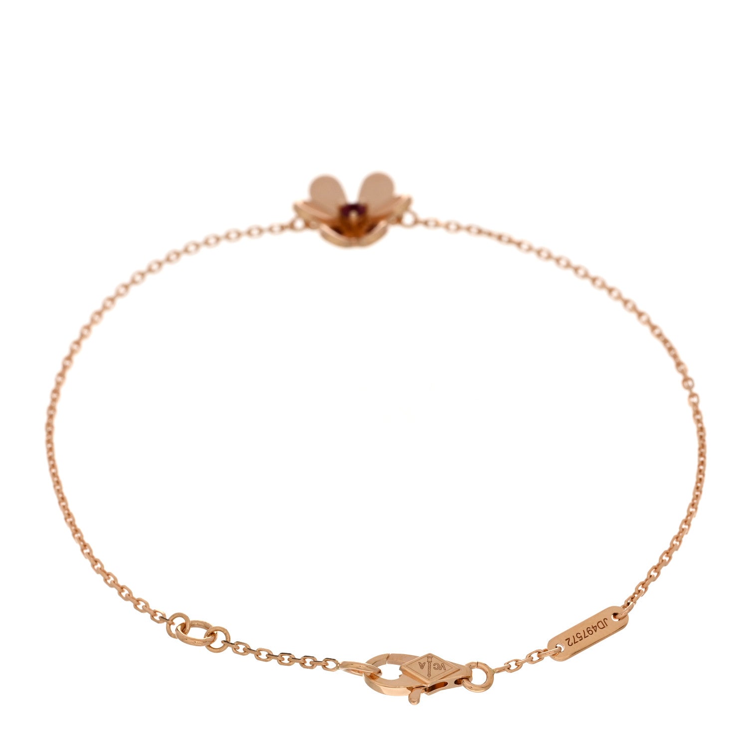 Van Cleef & Arpels 18K Rose Gold Ruby Mini Frivole Bracelet 2 of 5