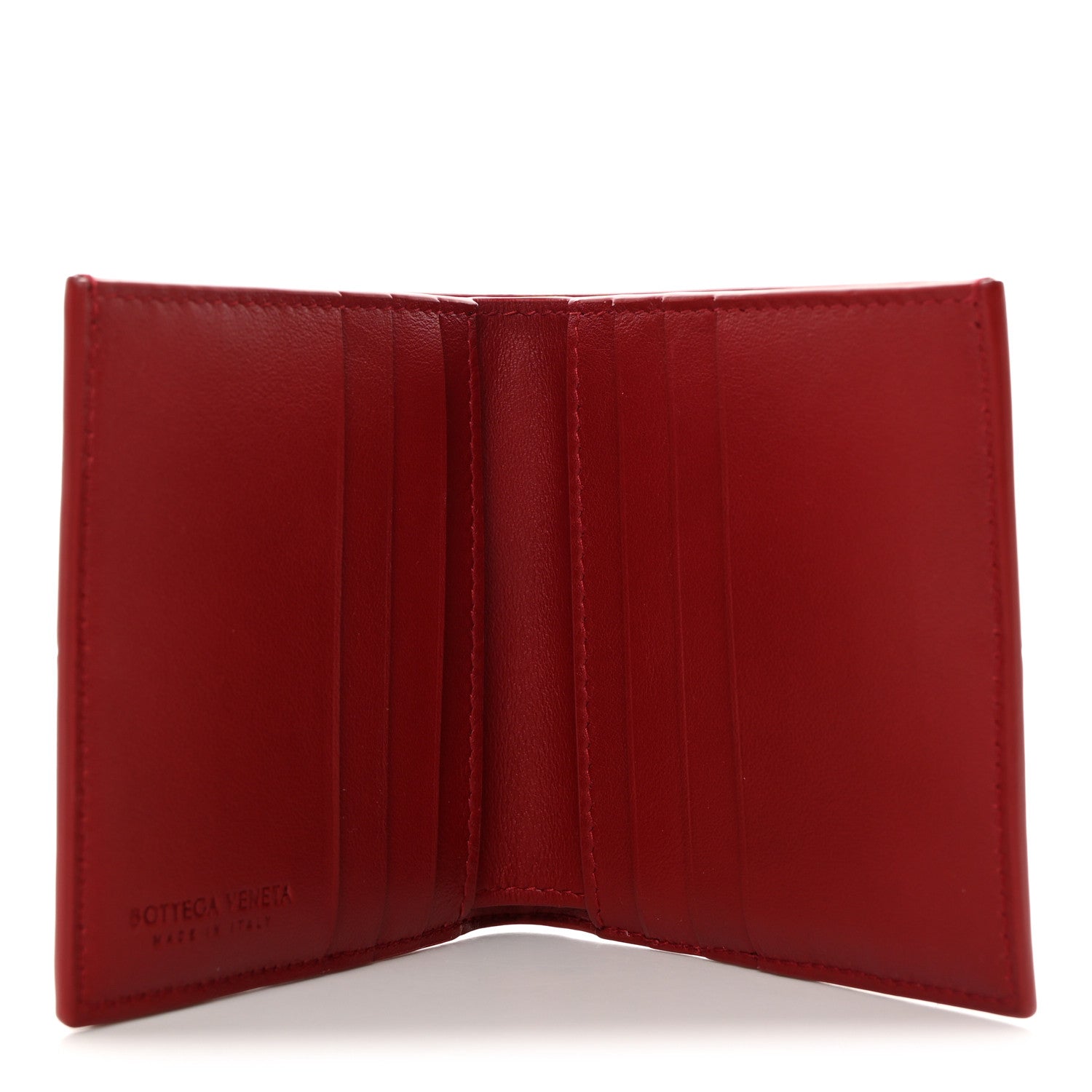 Bottega Veneta Nappa Maxi Intrecciato Card Holder Wallet Dark Red 5 of 8
