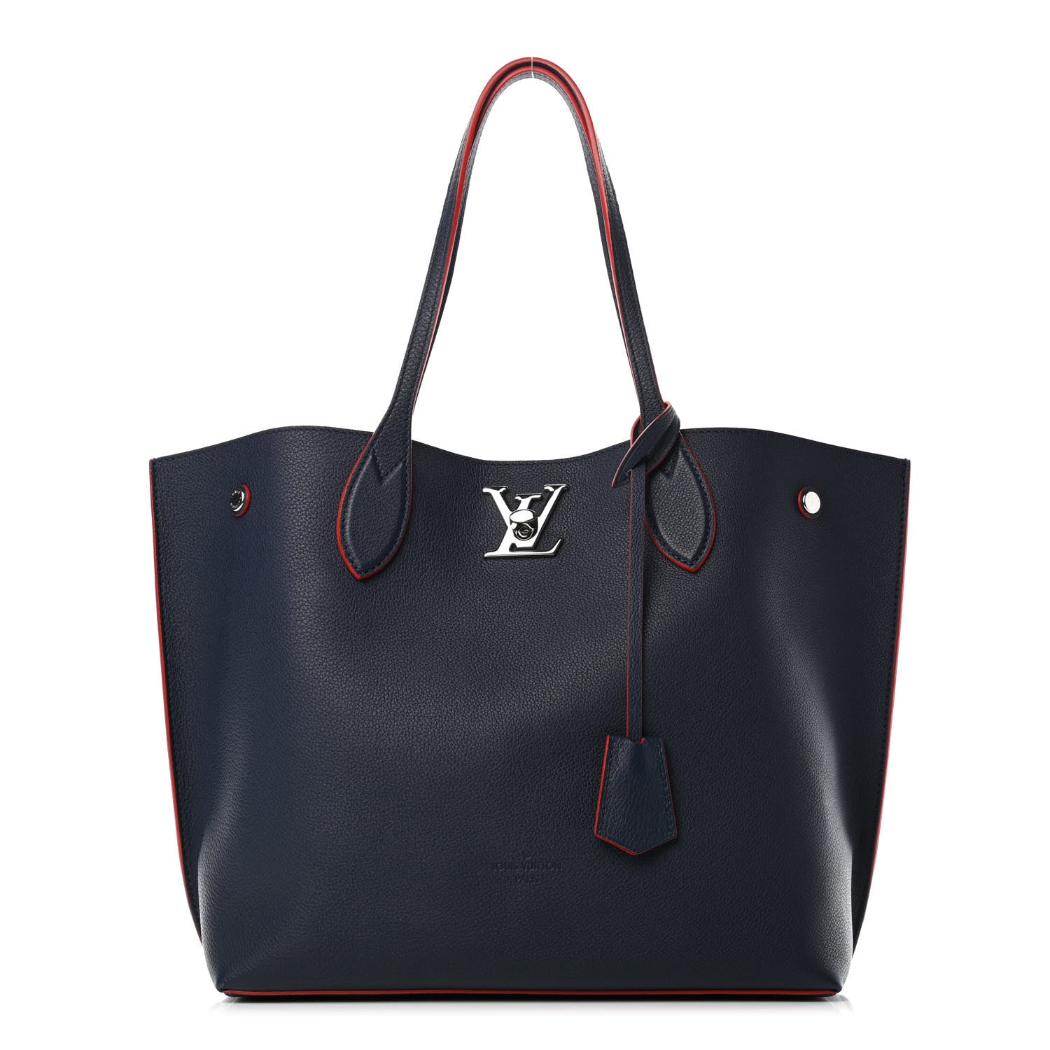 Louis Vuitton Calfskin Lockme Go Tote Marine Rouge 1 of 4