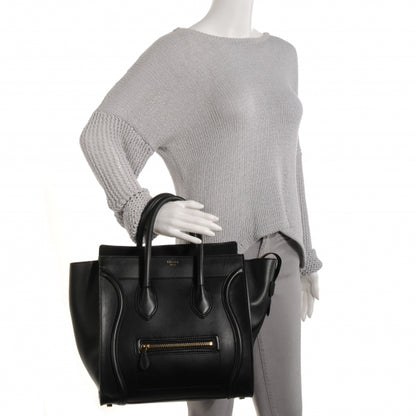 Celine Smooth Calfskin Mini Luggage Black 2 of 9